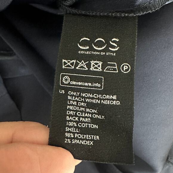 COS dress size 12 navy blue short sleeve semi structured minimalist office - Picture 6 of 10